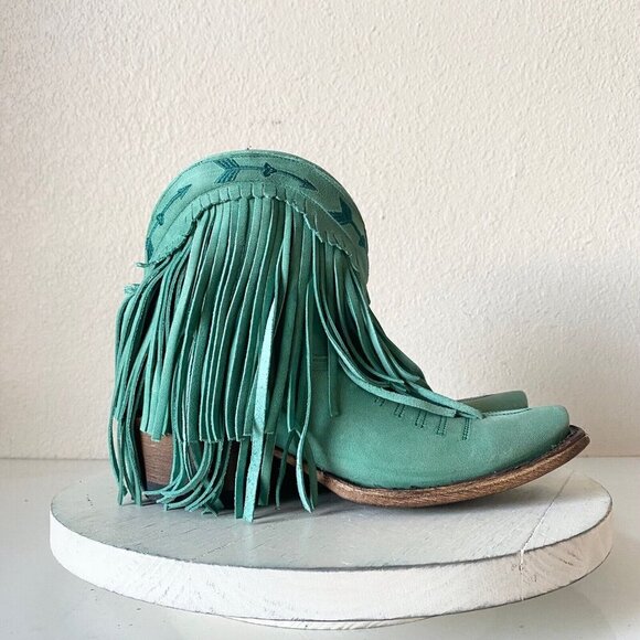 Junk Gypsy SPITFIRE Lane Boots 5  Womens Cowboy Bootie Turquoise Cowgirl Western - Picture 2 of 10